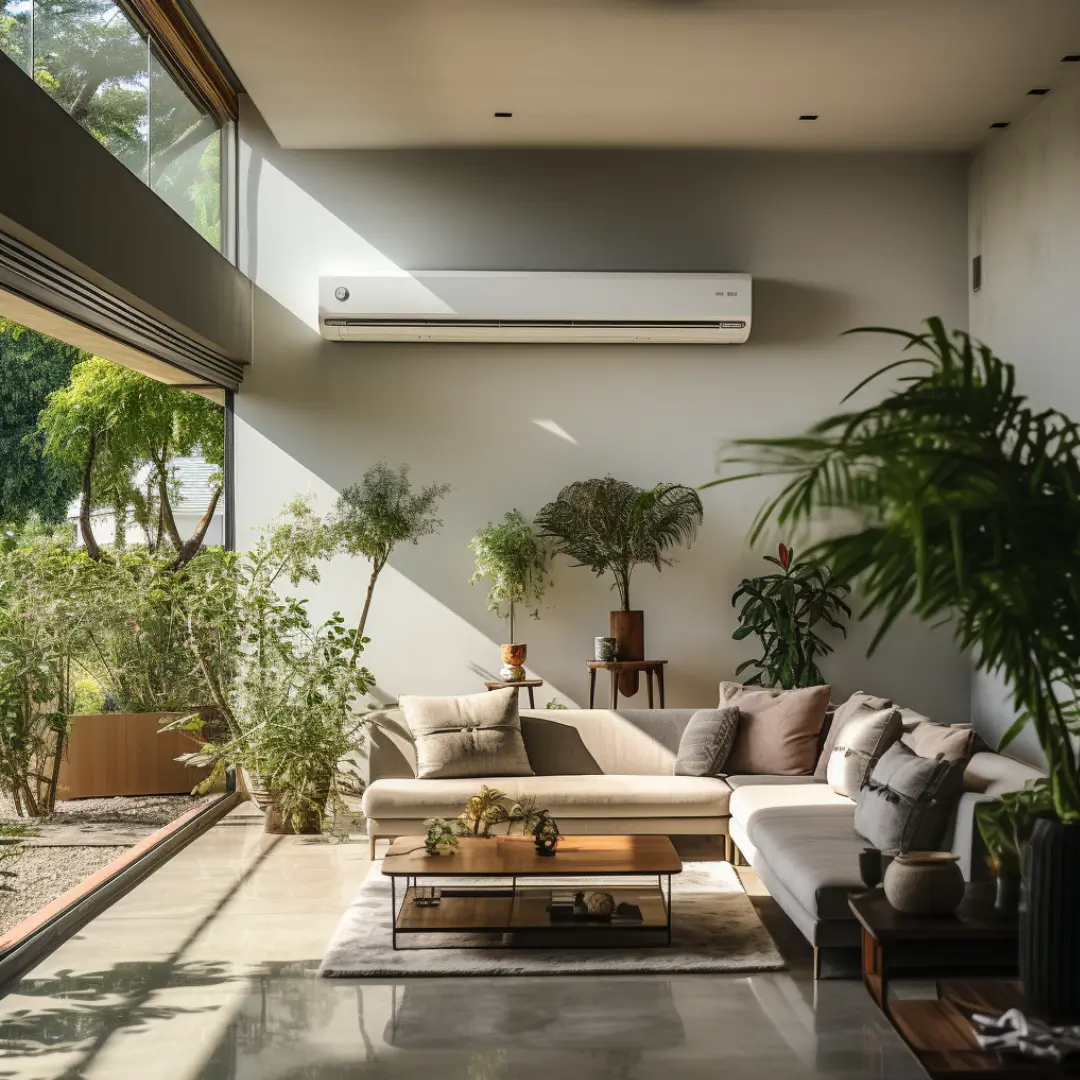 Giovanni Meriti elettricista a Brescia mentre controlla un climatizzatore installato in casa